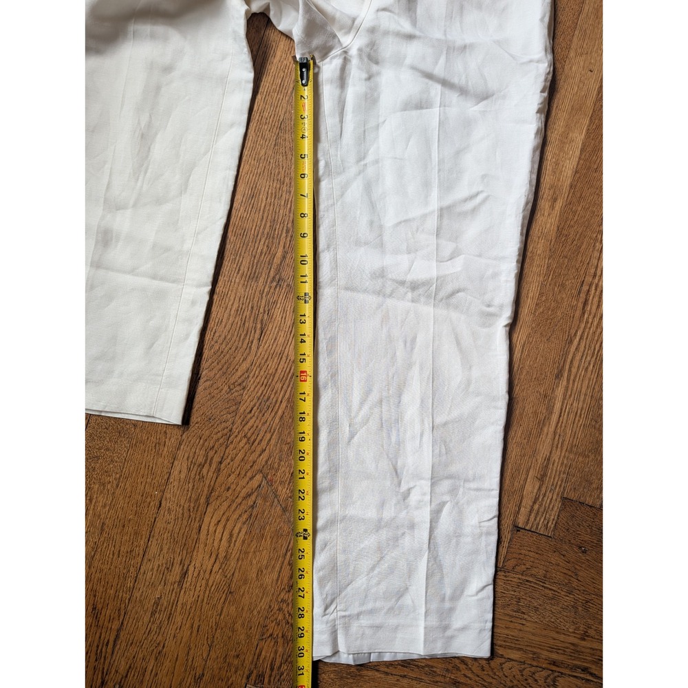 NWT Kasper White Linen Blend Straight Leg Lined Dress Pants Size 12 Side Zip - Picture 11 of 11